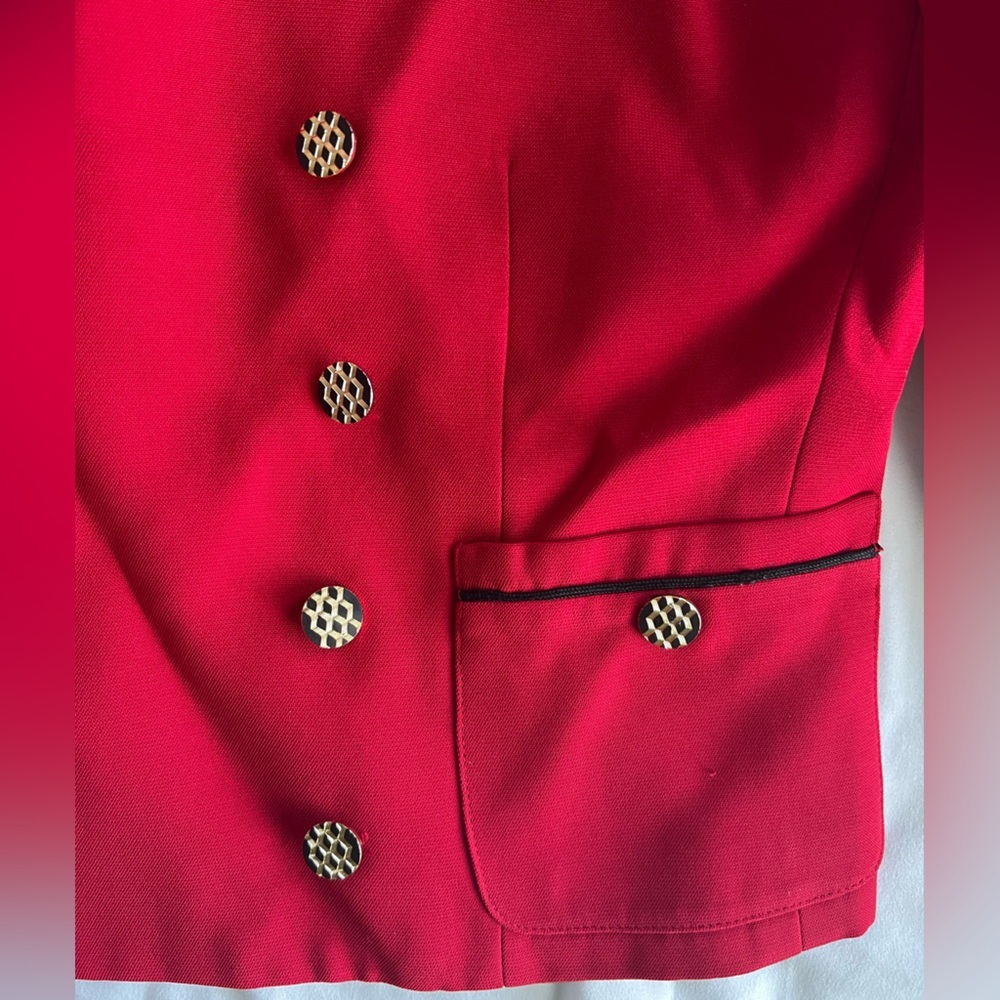 Albert Nipon Petite Vintage Double Breasted Red B… - image 5